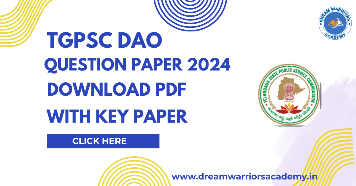 TGPSC DAO 2024 Question Paper with Key