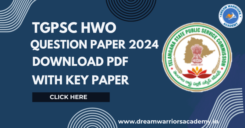 TGPSC Hostel Welfare Officer 2024(HWO) Question Paper with Key