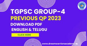 TGPSC Group 4 Previous Question Paper (2023) PDF Download: