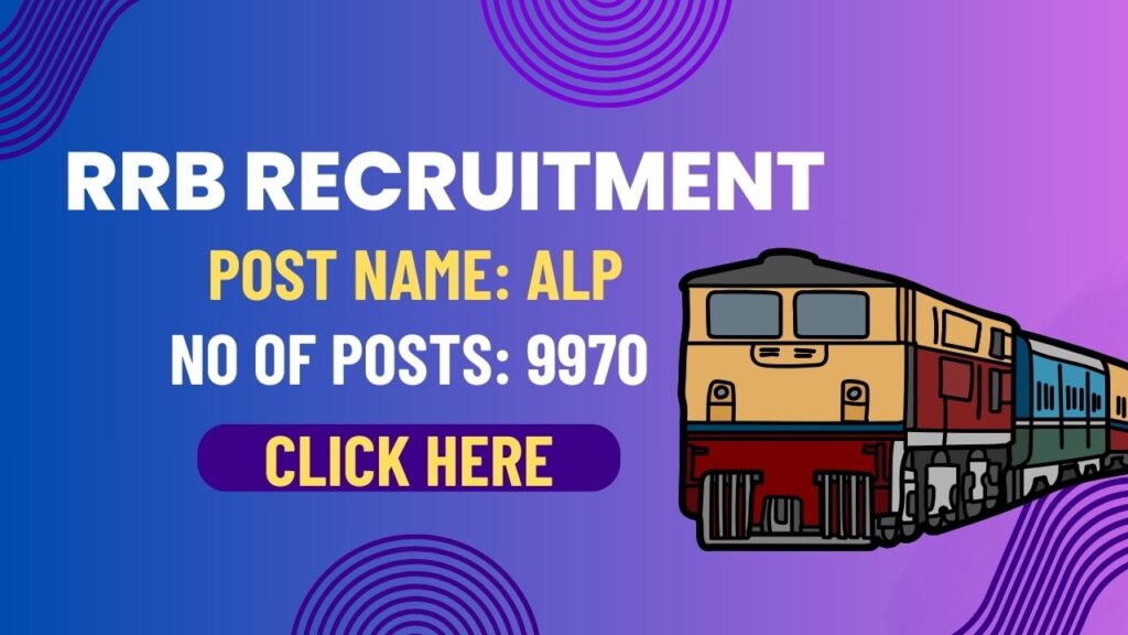 RRB Recruitment 2025-Apply Online for 9970 ALP (Assistant Loco Pilot) Vacancies: